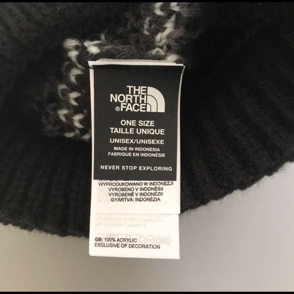 The North Face Black Fair Isle Beanie one Size - Picture 7 of 8